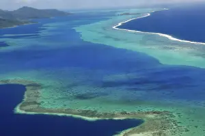 High Angle Aerial Photography Prints: Raiatea or Ra'iatea, outer reef