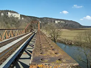 Danube River Bridge Prints: Railway bridge over the Danube