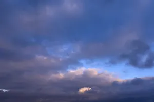 Central European Weather Forecast Prints: Rain clouds in the evening sky, Germany