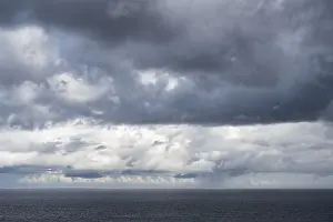 United Kingdom Coastal Scenes Prints: Rain clouds over the North Sea
