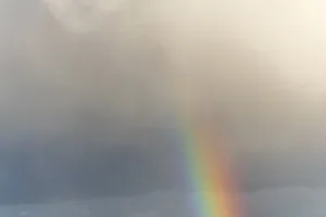 Prints of Rainbow appears in rain clouds in spring. Bas Rhin, Alsace, France Rhin Prints: Rainbow appears in rain clouds in spring Print, Bas Rhin, Alsace, France