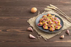 Rainbow Dumplings Prints: Rainbow colored dumplings with pepper