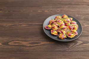 Rainbow Dumplings Prints: Rainbow colored dumplings with pepper