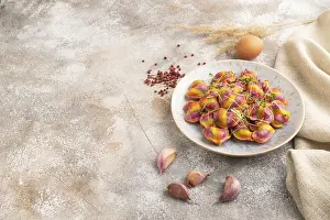Rainbow Dumplings Prints: Rainbow colored dumplings with pepper