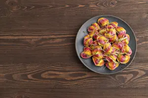 Homemade Dumpling Recipe Prints: Rainbow colored dumplings with pepper