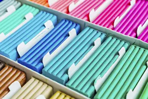 Colorful Art Supplies Prints: Rainbow colors of modeling clay
