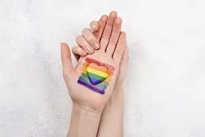 Colorful Design Prints: Rainbow flag painted hand
