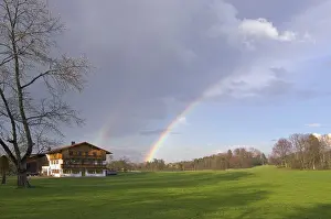 Alpine Foothills Scene Prints: Rainbow in springtime in upper Bavaria