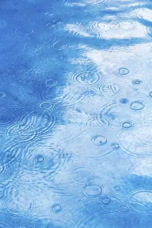 Deserted Swimming Pool Prints: Raindrops creating ripples