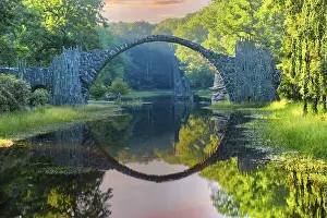 Azalea Rhododendron Park Kromlau Prints: Rakotz Bridge, also Devil's Bridge