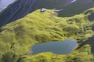 Bavaria Mountain Landscape Prints: Rappensee, behind it Rappenseehutte