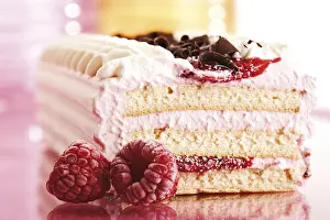 High Calorie Desserts Prints: Raspberry cream cake