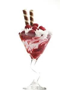 Whipped Cream Dessert Prints: Raspberry puree with whipped cream