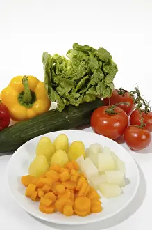 Vegetable Nutrition Prints: Raw and cooked vegetable