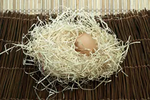 Breakfast Meal Setup Prints: Three raw eggs in straw