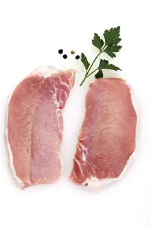 Pork Sausage Nutrition Prints: Raw pork cutlets
