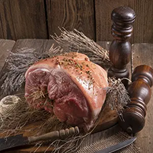 Grilled Meat Dishes Prints: Raw rustic roast
