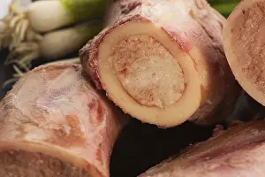 Deserted Garden Produce Prints: Raw uncooked beef bone marrow