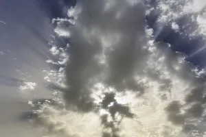 Granada Province Landmark Prints: Rays of sun, rays of light behind clouds