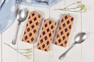 Fruit Preserves Pie Prints: Rectangular slices of pie called Linzer Torte