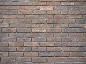 Deserted Brick Wall Prints: Red brick wall background