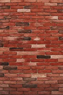 Red Brick Wall Background Image Prints: Red decorative bricks wall vertical as background