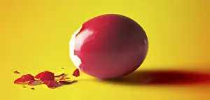 Coloured Easter Eggs Prints: Red Easter egg