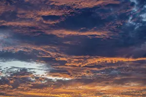Red Clouds At Sunset Prints: Red illuminated clouds after a sunset