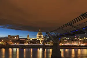 London Historic District Prints: Red sky over St Paul's cathedral