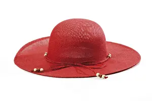 Empty Studio Background Photo Prints: Red sun hat
