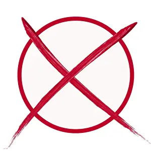 Deserted Parliament Illustration Prints: Red voting cross