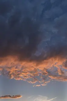 Evening Atmosphere In Germany Prints: Reddish clouds in the evening sky