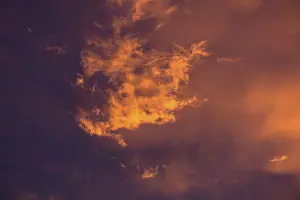 Cloudy Evening Atmosphere Prints: Reddish clouds in the evening sky