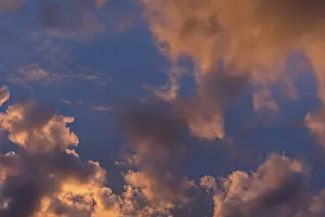 Cloudy European Landscape Prints: Reddish clouds at sunset, Bavaria, Germany