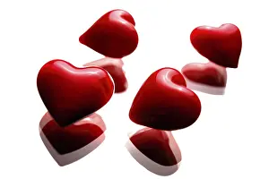 Symbolic Heart Image Prints: Reflected hearts