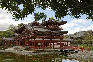 Buddhist Temple Japan Prints: Reflection, bridge, Phoenix Hall