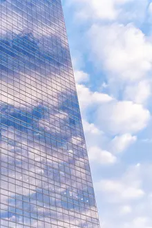 Modern Office Building Prints: Reflection of clouds in a glass building