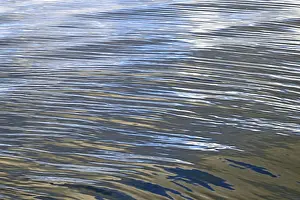 Undulating Water Surface Prints: Reflection of the cloudy sky on undulating water surface