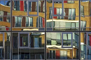 Deserted Building Prints: Reflection on the house facade