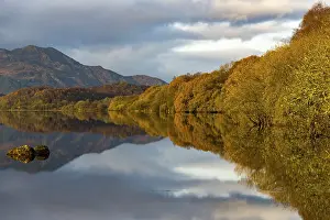 Discolored Water Reflections Prints: Reflection in Loch Katrine with Highlands