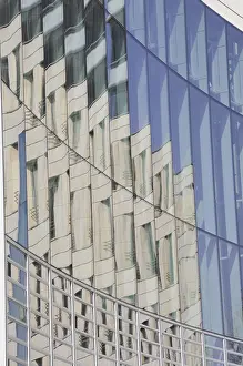 Glass Facade Reflections Prints: Reflection, skyscraper, Frankfurt