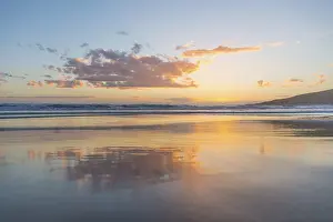 South Island Coastal Landscape Prints: Reflection, sunset over the sea