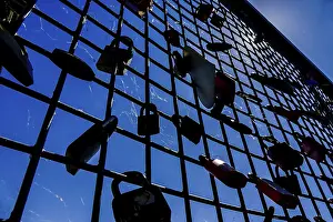 Contemporary Architectural Style Prints: Reflection in windows of modern building