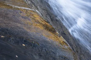 Lapland Landscape Photography Prints: Reflections on a rock at a rushing stream