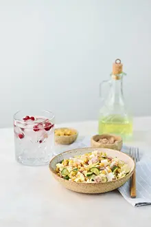 Ceramic Bowl Decor Prints: A refreshing salad with tuna, corn
