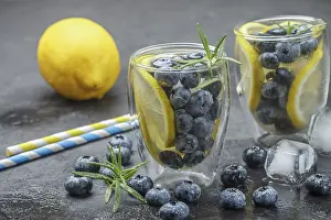 Healthy Summer Drinks Prints: Refreshing summer drink with lemon