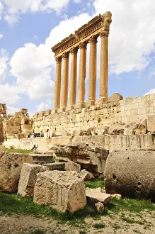 Prints of The six remaining columns of the Temple of Jupiter, UNESCO World Heritage Site, Baalbek, Beqaa Valley, Lebanon, Middle East, Orient Baalbek Prints: Baalbek Temple of Jupiter Columns Print
