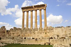 Prints of The six remaining columns of the Temple of Jupiter, UNESCO World Heritage Site, Baalbek, Beqaa Valley, Lebanon, Middle East, Orient Baalbek Prints: Baalbek Temple of Jupiter Columns Print