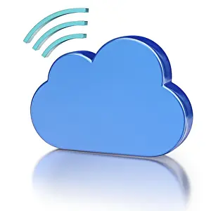 Data Storage Symbol Prints: Remote wireless database cloud computing technology storage concept