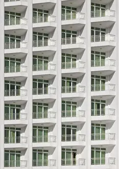 Full Frame Exterior View Prints: Repeating pattern of windows and balcony